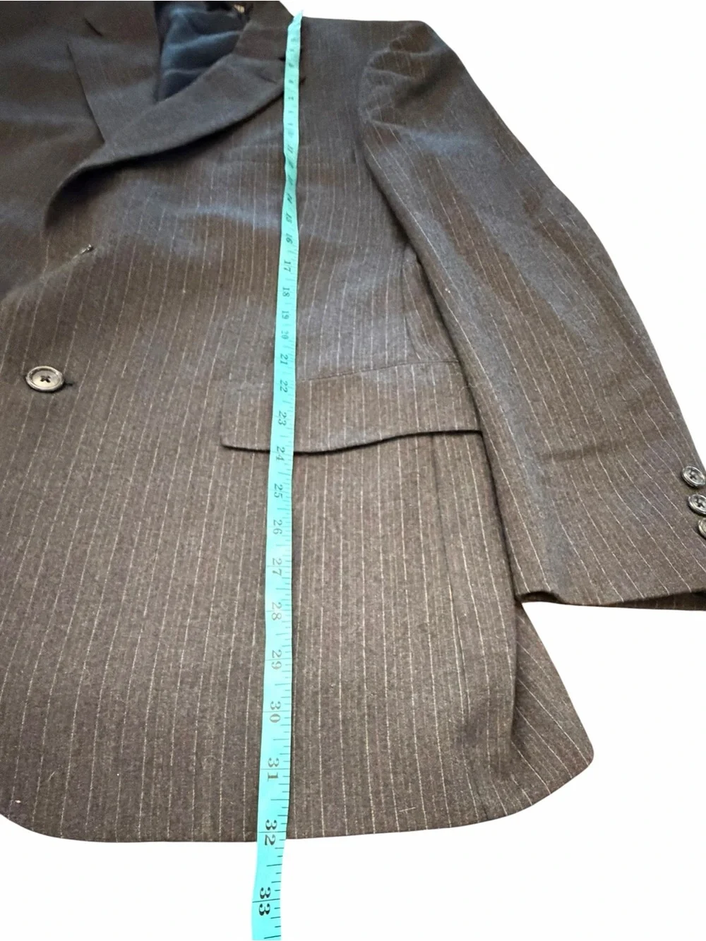 Austin Reed Of Regent Street Mens May Blue Pinstripe Suit Coat Wool Blazer 42”